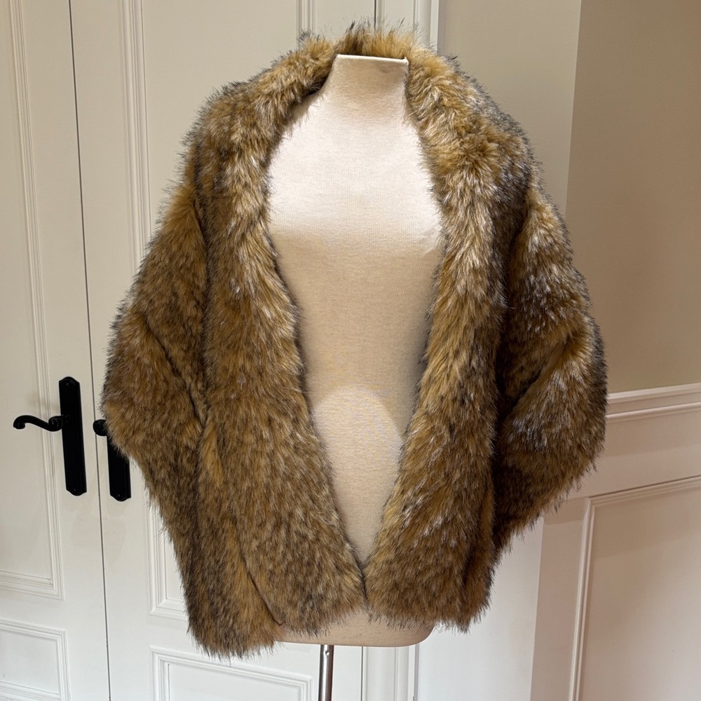 Faux Fur Brown Shawl